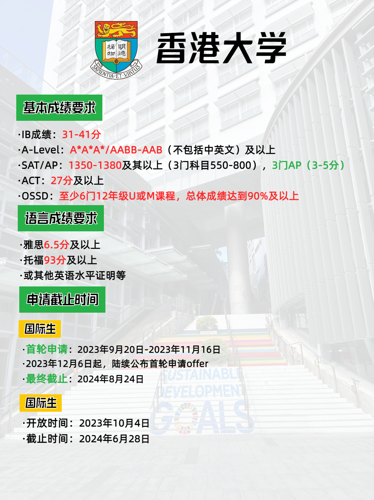 2024年香港大學(xué)本科申請要求、申請時間，別錯過了申請哦